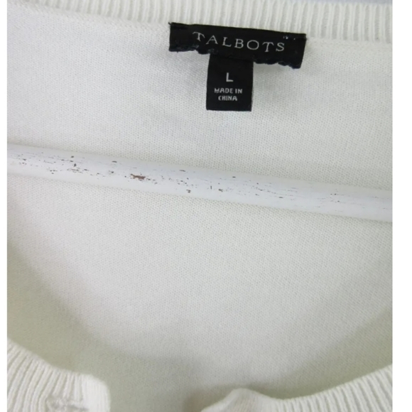 Talbots Black & White Stripe Button Up Cardigan - Picture 5 of 7